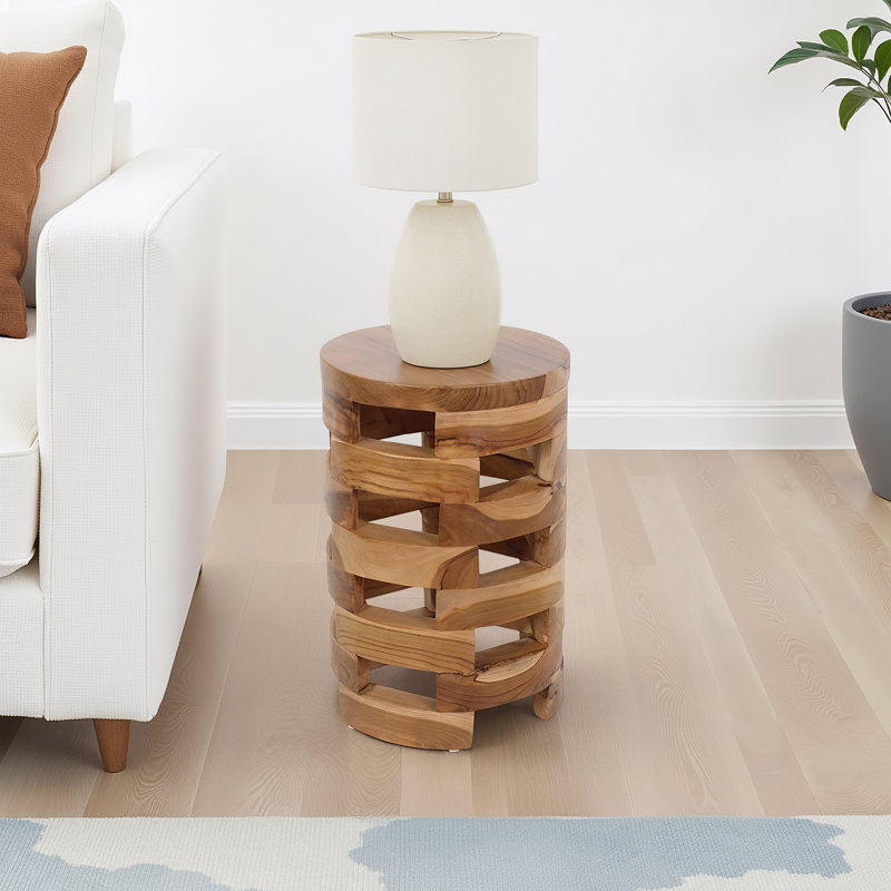 Solid Wood End Table, Brown