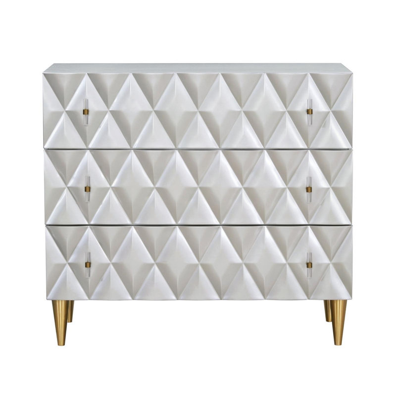 Armoire console argent métallique et champagne