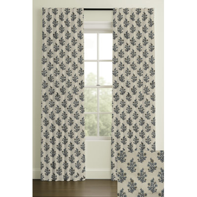 Rod Pocket/Back Tab Blackout Lining Floral Block Print