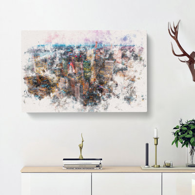 New York View Watercolour - Wrapped Canvas