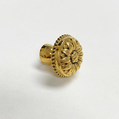 Solid Brass Unlacquered Small "Dalia" Cabinet Knobs