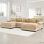 Canapé modulaire surdimensionné de 130 po en velours côtelé modulaire Cloud avec coussins décoratifs et 2 repose-pieds, facile à assembler-116743635