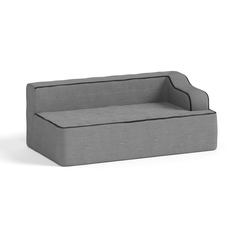 Canapé gris à deux places avec 3 coussins, Gris