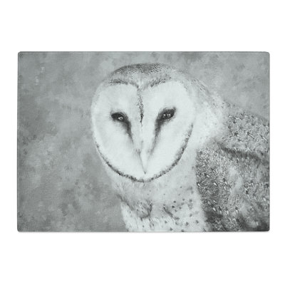 Tempered Glass Barn Owl Painting Chopping Board