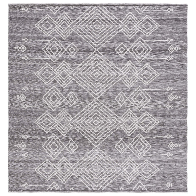 Kilim Flat Weave Performance Southwestern Rug, Square 6'