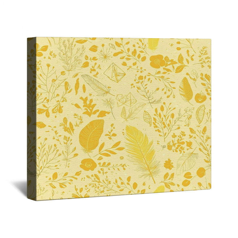 Toile botanique tendue sur toile - décoration murale florale , 32 x 32 inches