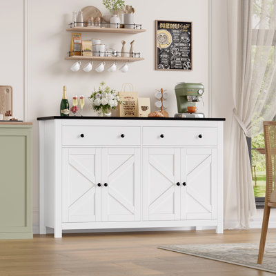 Zosia 55.1" Modern Sideboard Buffet, Credenza Storage Cabinets, Adjustable Shelves