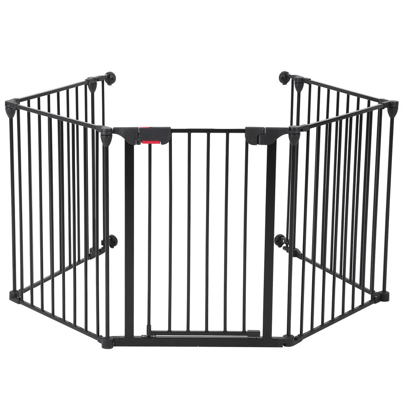 Très grande barrière pliable en métal pour chien avec porte, clôture autoportante et murale pour animaux, Blanc
