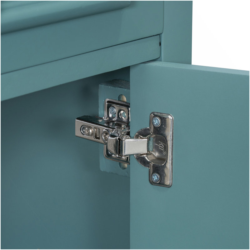 Meuble-lavabo de 20 pouces avec lavabo en céramique, porte à fermeture douce, tablette réglable et support de rangement fixé à la porte - idéal pour les petites salles de bain