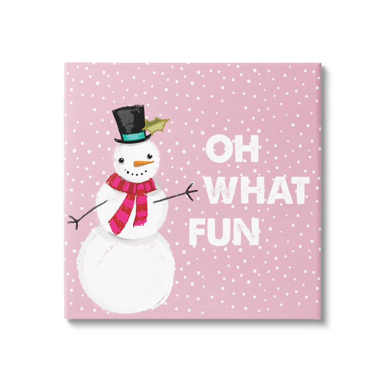 «The Holiday Aisle® Oh What Fun Snowman», art mural sur toile par Lula Bijoux & Co., H 24 po x l 24 po x P 1,5 po
