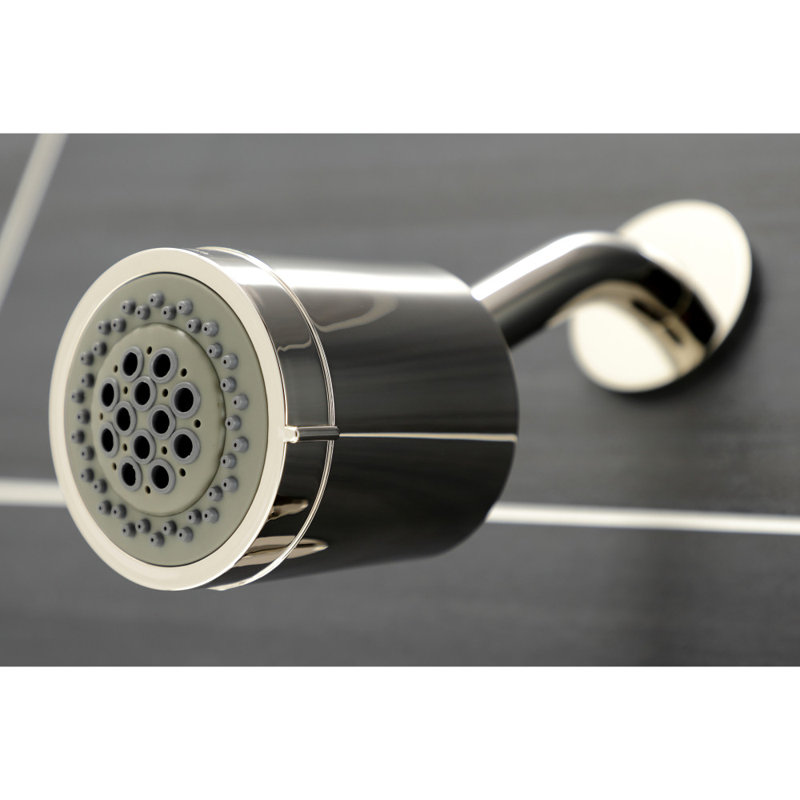 Robinet de baignoire et douche à trois poignées Kingston Brass Kingston, Nickel poli