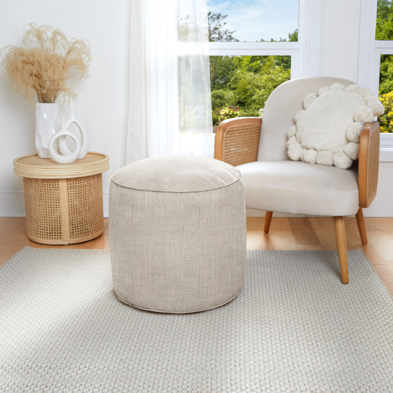 Repose-pieds d'extérieur avec coussin Sunbrella Kyannah, Tissage uni argent coulé Sunbrella®