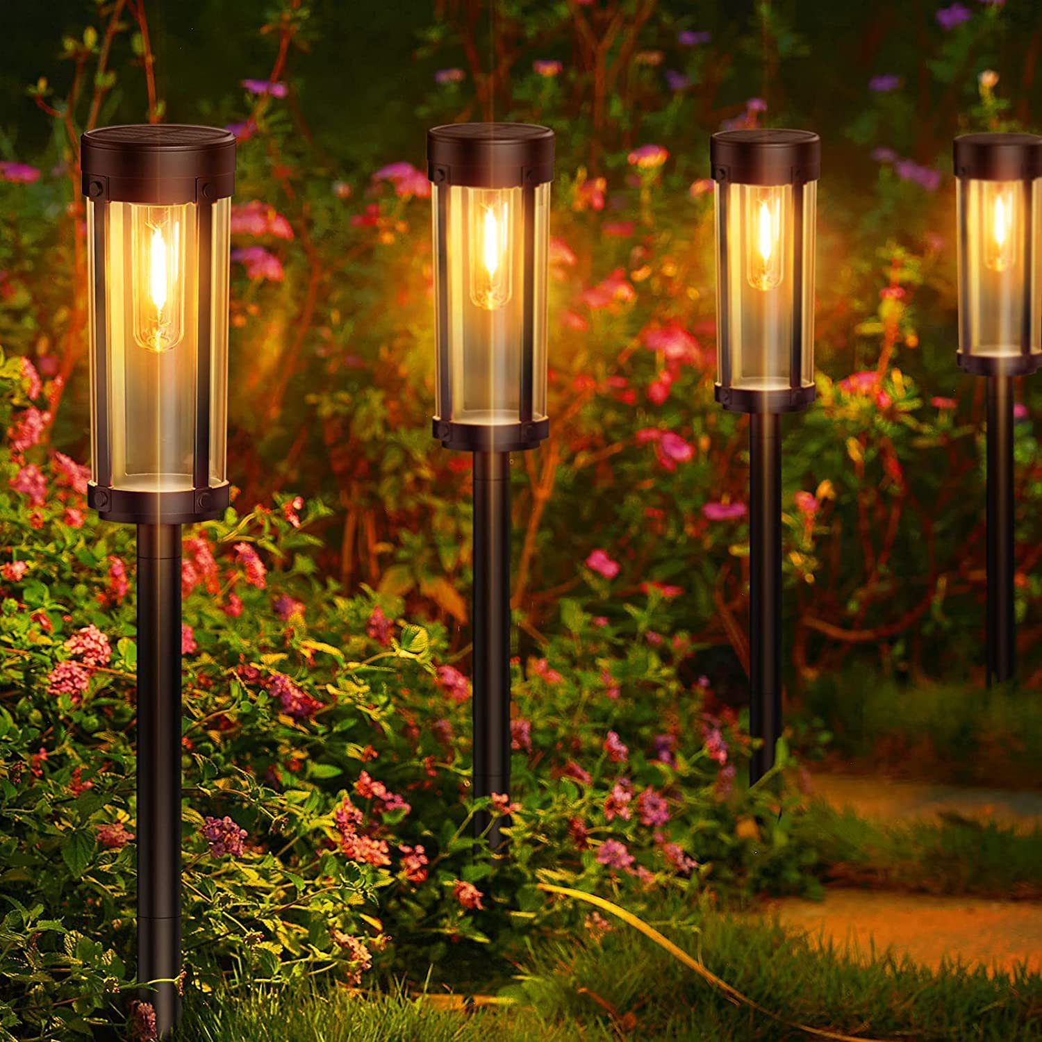 LETMY Low Voltage Solar Powered Integrated LED Pathway Light Pack ...