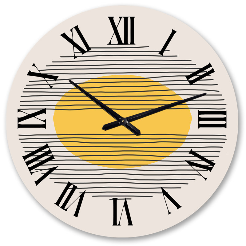 Horloge murale moderne Mid-Century Minimal, Grand