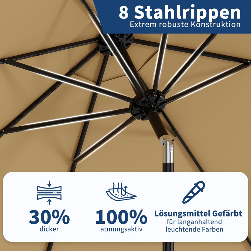 107cm Beach Parasol, Brown