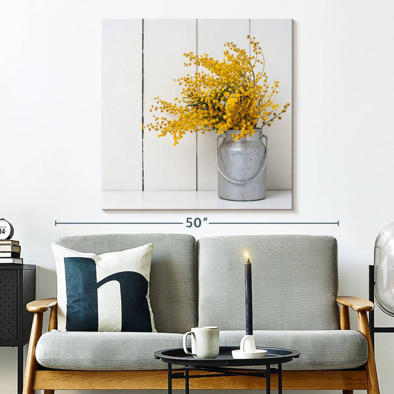 Harnek Yellow Mimosa Flowers, 33" H x 33" W