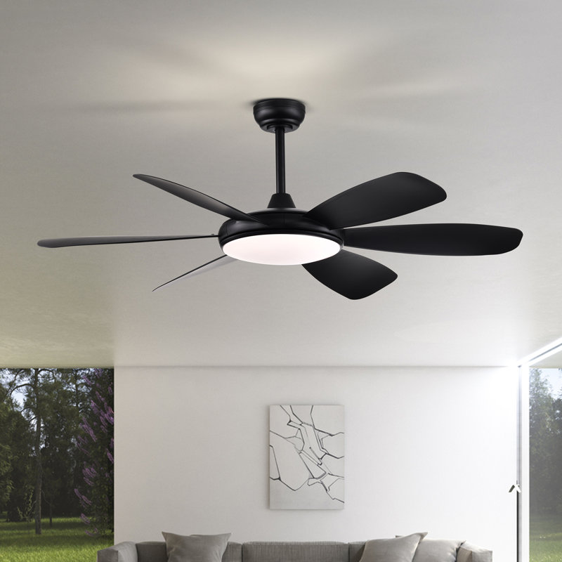 Novah 52'' Ceiling Fan with LED Lights, Matte Black