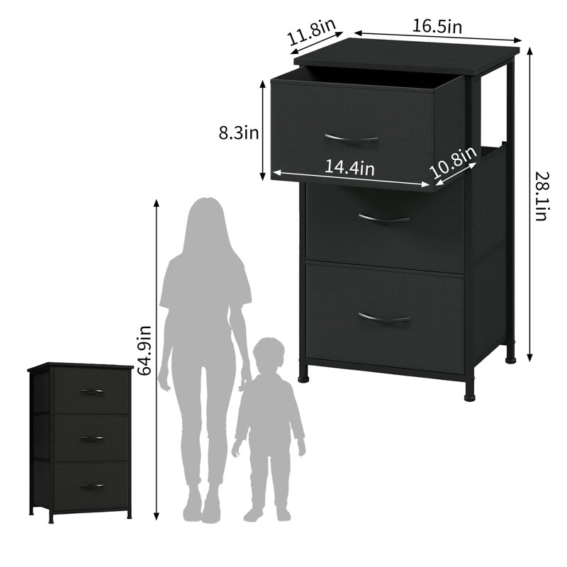 Chest of Drawers, Black