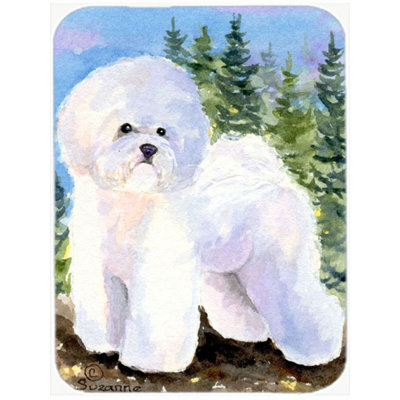 Planche à découper rectangulaire en verre trempé Winston porter Bichon frisé