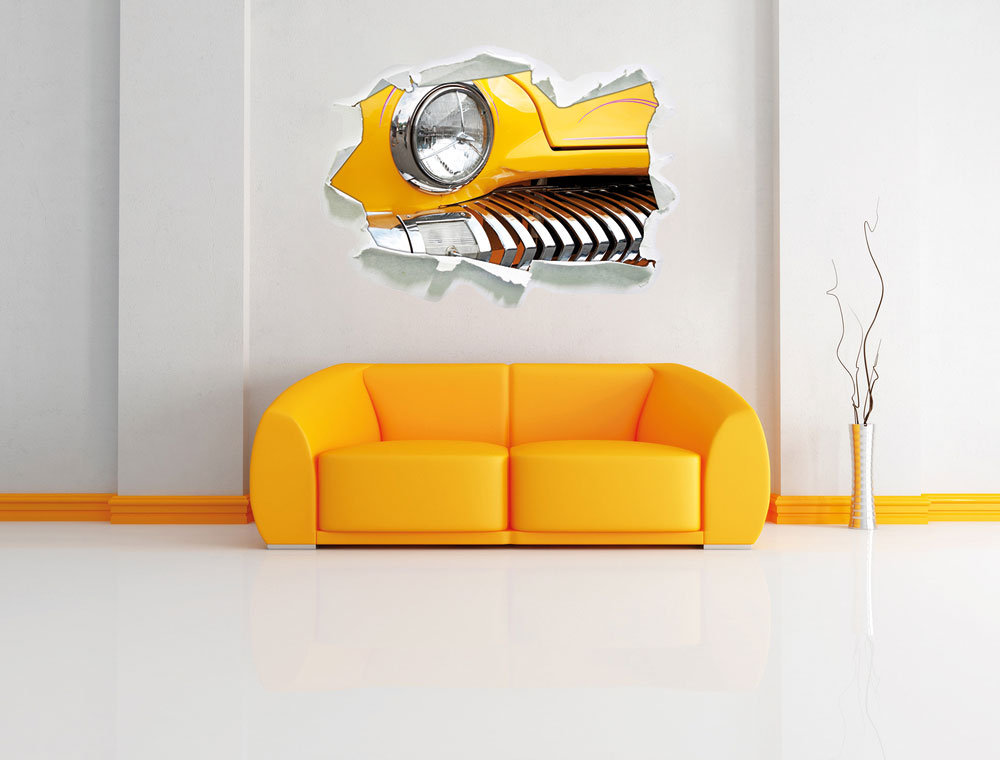 Wandaufkleber Chrome Yellow Luxus Oldtimer