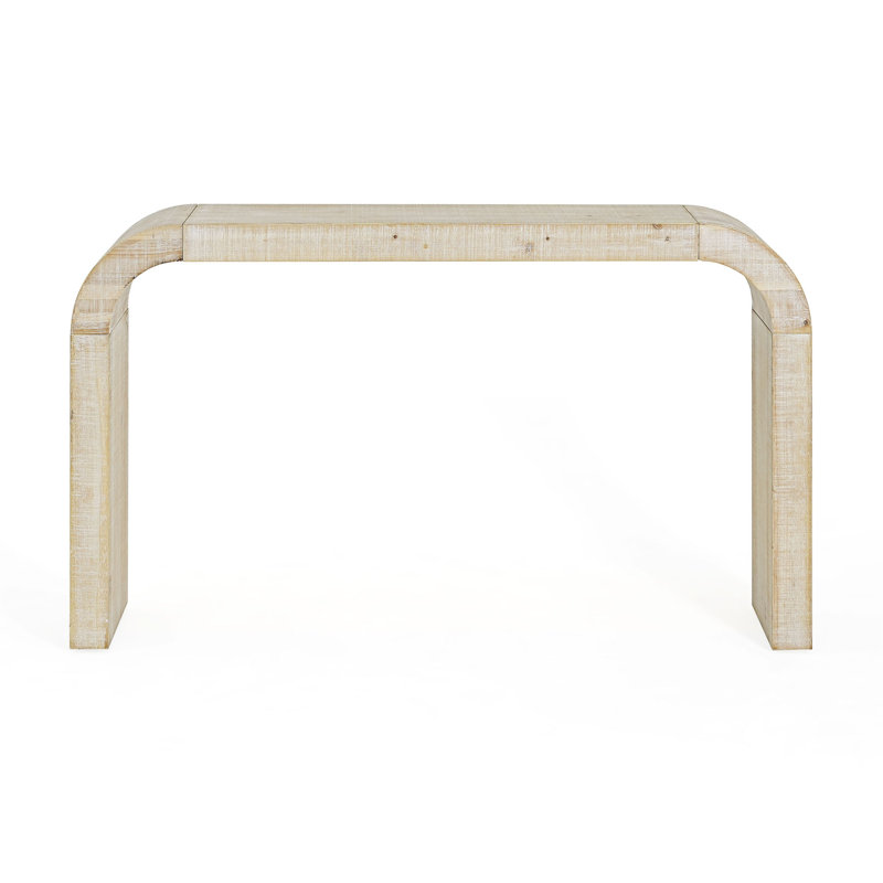 Wood Console Table With Curved Edge, Natural