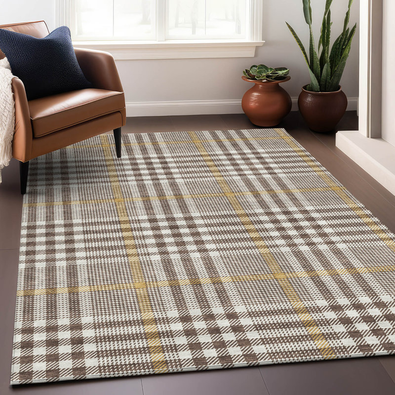 Tapis intérieur / extérieur brun Samira , 3 pi x 5 pi