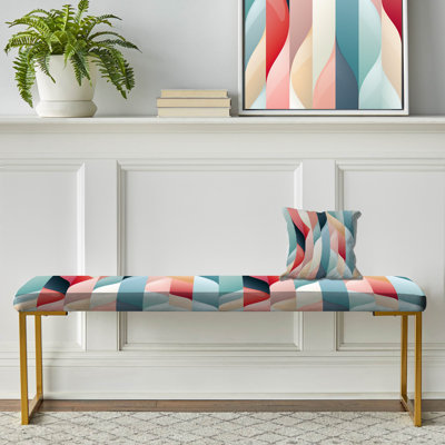 Banc rembourré rayé Subdued Elegance