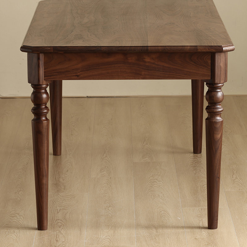 Walnut Solid Wood Dining Table, 33.46" W x 62.99" L