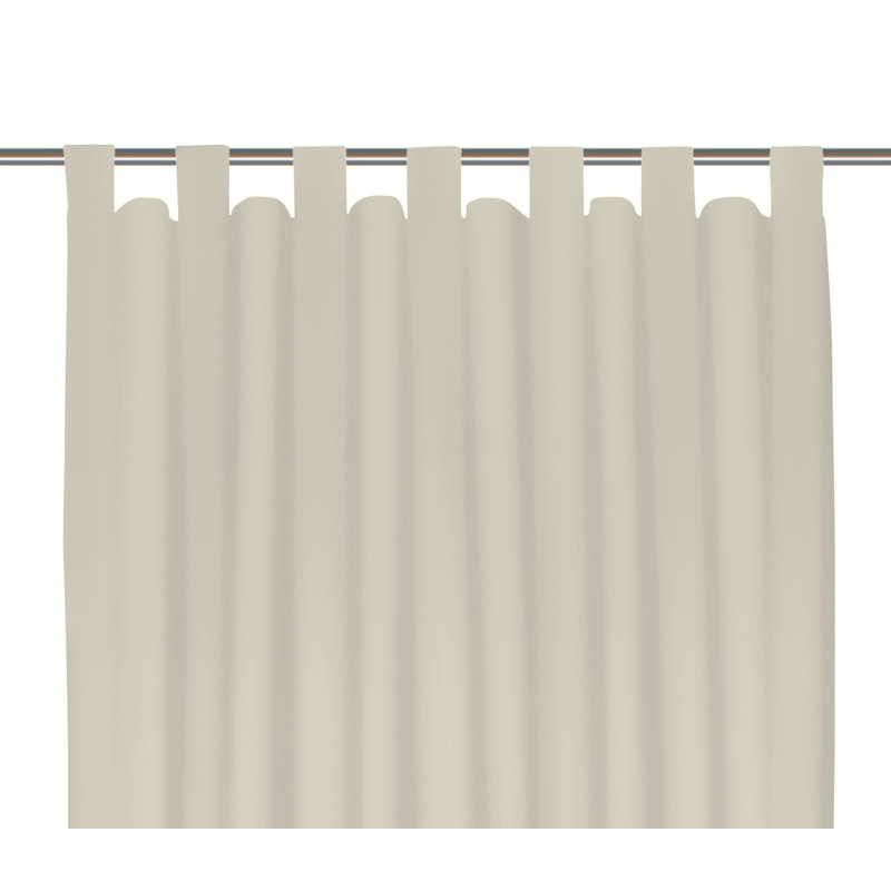 Polyester Blackout Tab Top Curtain Panel, 142cm Width x 345cm Drop, Beige