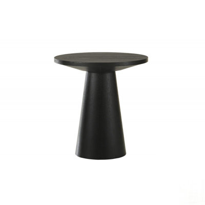 Round Wood Console Table with Modern Pedestal Base, Perfect for Living Room and Entryway Decor