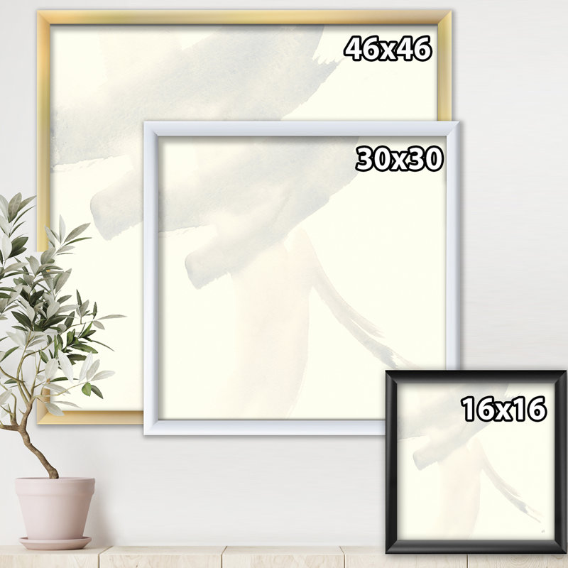 Cadre photo « minimal géométrique zen ii », reproduction sur toile, Cadre blanc, H 16 po x l 16 po x P 1 po