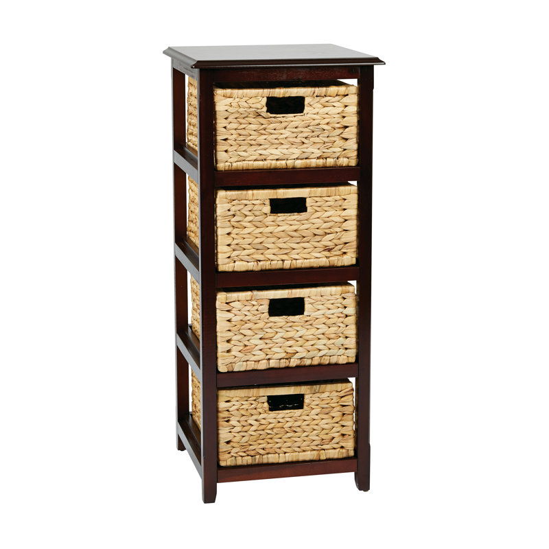 Ottilie 4 Drawer Storage Drawer, Espresso  Natural