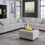 Canapé modulaire en forme de L et repose-pieds 125 po en lin gris clair 125 po (canapé modulaire)