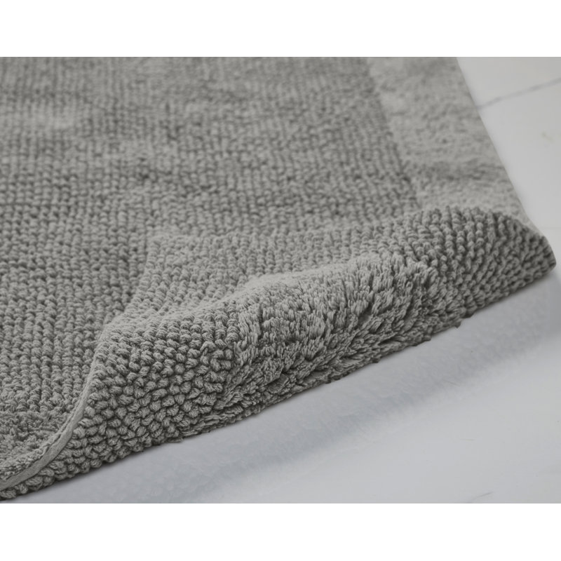 Llarely 100% Cotton Reversible Tufted U-shape Toilet Rug Ultra-Absorbent, Machine Washable 20 x 20 Contour Mat, Gray