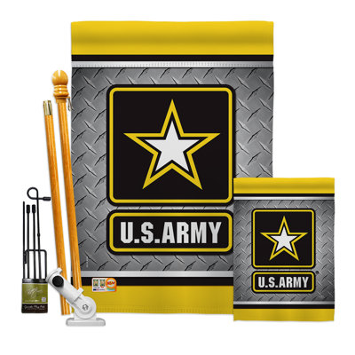 Mélange de polyester à 2 côtés 40 x 28 po us armée en acier américain ensemble de drapeau