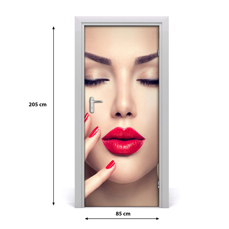 Red Lips Door Decal
