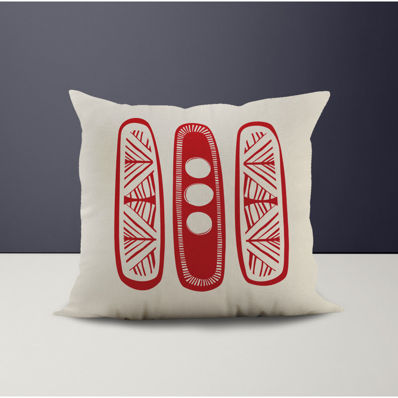Jeté carré en polyester intérieur / extérieur, L 17 po x H 17 po, Rouge