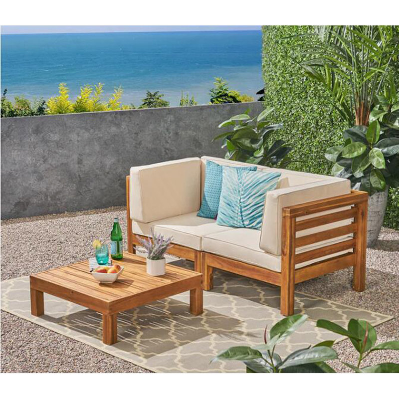 Causeuse et table d'extérieur, Gris, Gris foncé