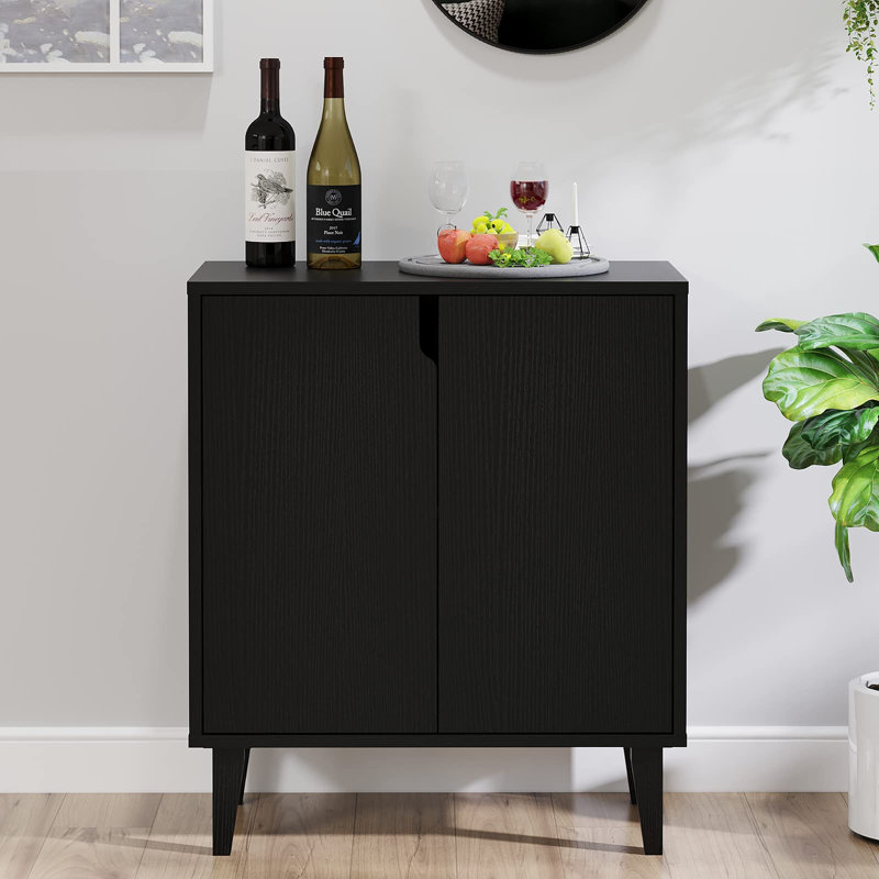 2 -Door Rectangle Accent Cabinet, Black