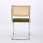 Velvet Upholstered Dining Chair Set with  Cane Back, Metal Base-24820258