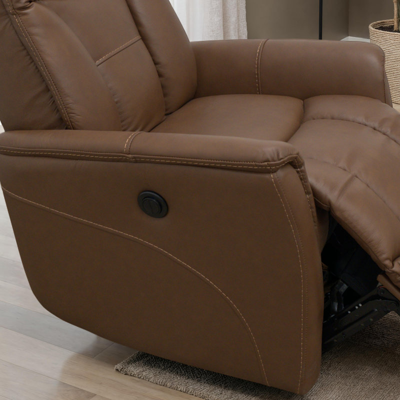 Fauteuil inclinable électrique Global Home avec appui-tête réglable manuellement et repose-pieds électrique, Marron foncé