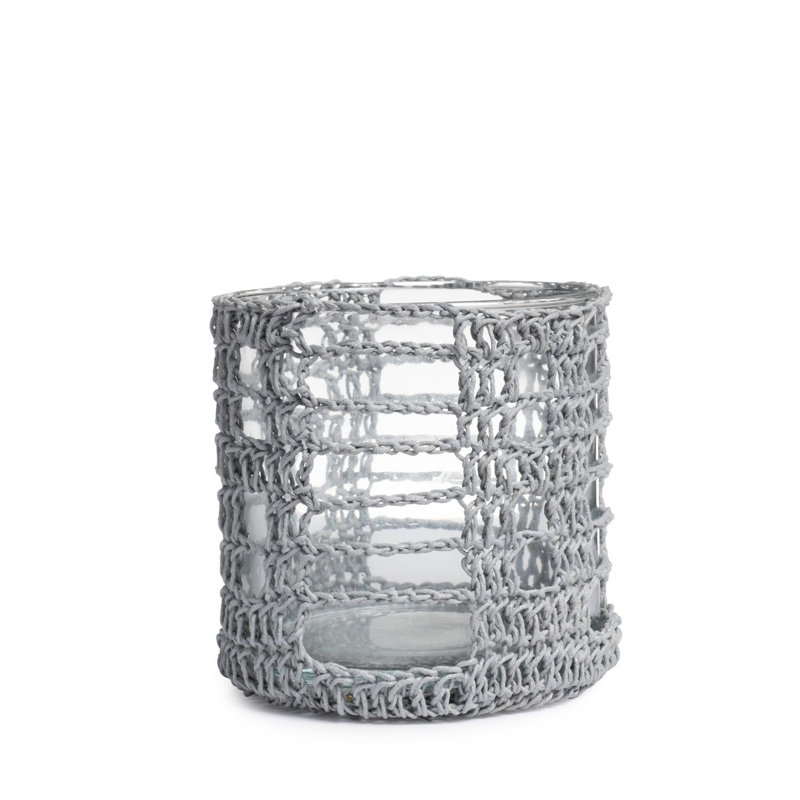 Hemp Basket, Gray, 4.25" H x 4.25" W x 4.25" D