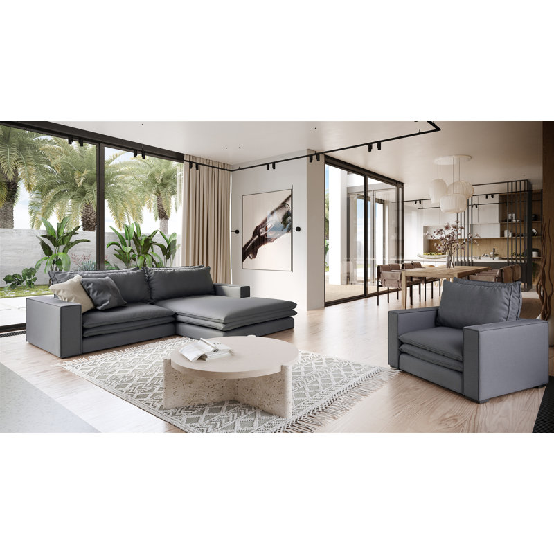 Aaron Right Corner Sofa, Grey, Right Hand Facing