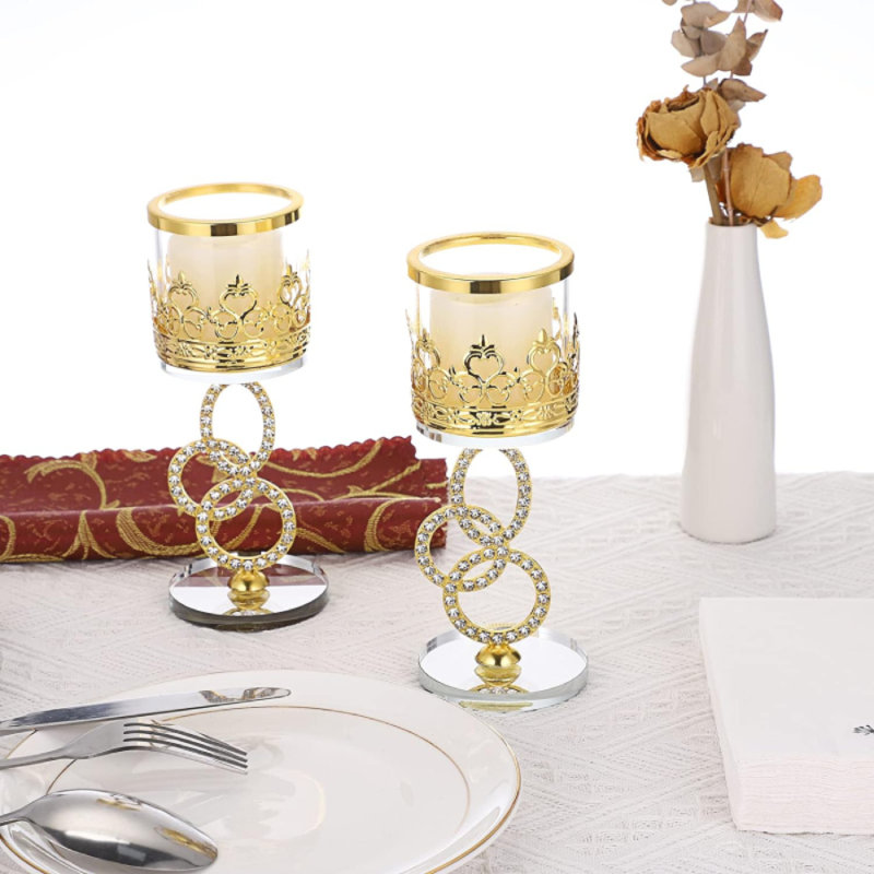 Luxueux porte-bougies en cristal