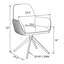 Chaise de salle à manger moderne et élégante en tissu d'ameublement gris avec pivotement sur 360 degrés