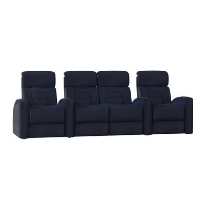 Rangée de fauteuils de cinéma maison avec coutures à motif de losanges (rangée de 4)