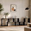 Meuble télé moderne en bois aggloméré noir, console multimédia extensible et personnalisable, centre de divertissement à combinaison libre avec tablettes de rangement ouvertes pour le salon, la chambre à coucher et le bureau