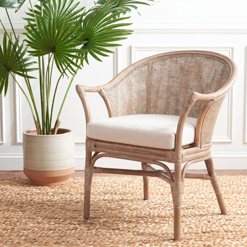 Chaise avec accoudoirs en lin Lucia, Gris