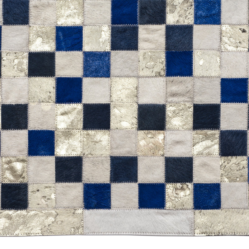 Hera Cowhide Geometric Area Rug, Rectangle 10' x 14'