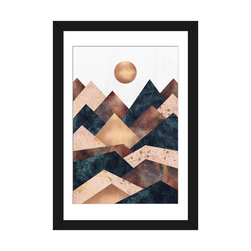 « automne peaks » par elisabeth fredriksson, impression sur toile tendue, Papier d'art encadré noir, Blanc